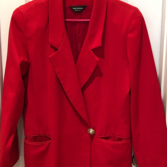 Chad Stevens Red Business/Career Suit Size 8 - Picture 2 of 8